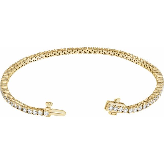 14K Yellow 3 CTW Lab-Grown Diamond Line 7' Bracelet