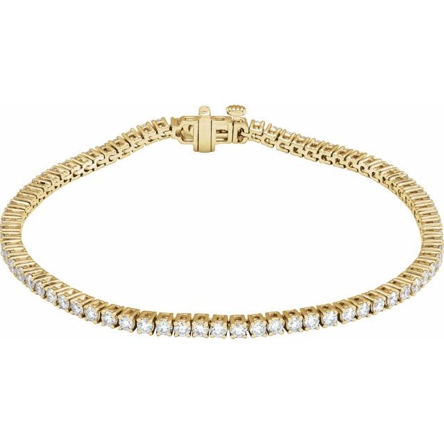 14K Yellow 3 CTW Lab-Grown Diamond Line 7' Bracelet