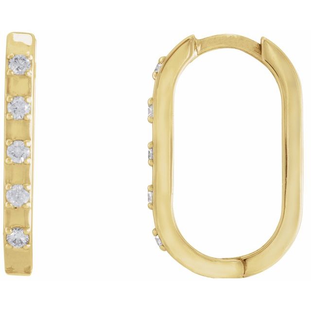 14K Yellow 1/8 CTW Natural Diamond 17.25 mm Hoop Earrings