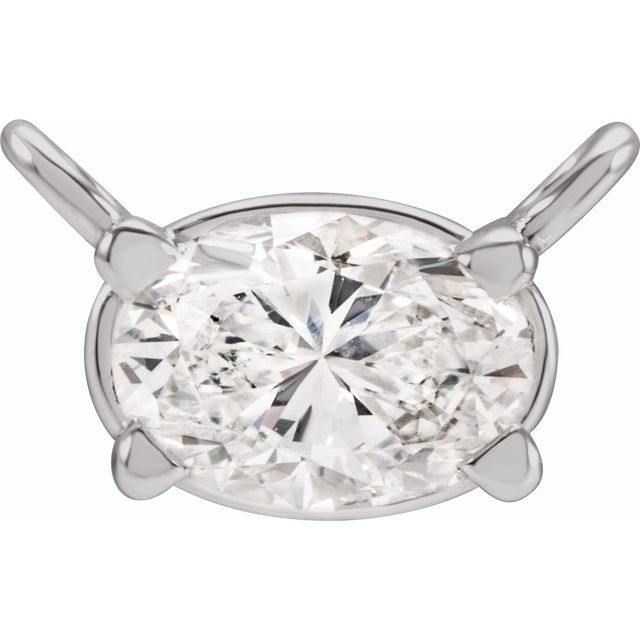 14K White 1/3 CT Lab-Grown Diamond Necklace Center
