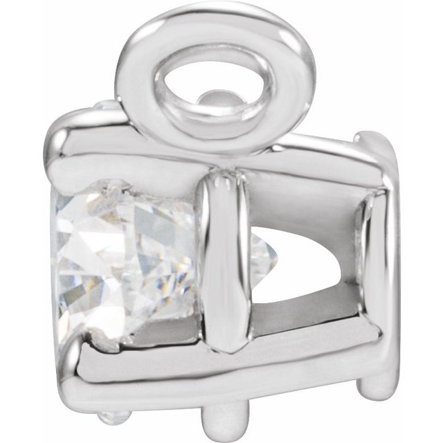 14K White 1/3 CT Lab-Grown Diamond Necklace Center