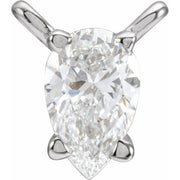 14K White 1/5 CT Lab-Grown Diamond Necklace Center