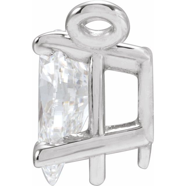 14K White 1/5 CT Lab-Grown Diamond Necklace Center