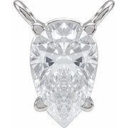 14K White 1/3 CT Lab-Grown Diamond 4-Prong Basket Necklace Center