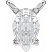 14K White 1/2 CT Lab-Grown Diamond 4-Prong Basket Necklace Center