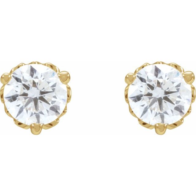 14K Yellow 1/3 CTW Lab-Grown Diamond Vintage-Inspired Earrings