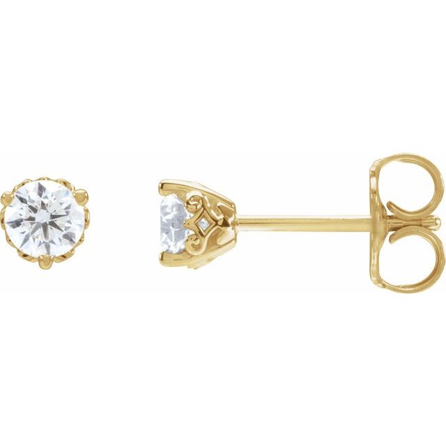 14K Yellow 1/3 CTW Lab-Grown Diamond Vintage-Inspired Earrings