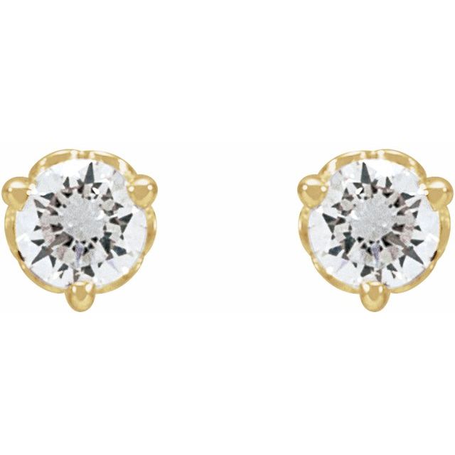 14K Yellow 1/5 CT Lab-Grown Diamond Scroll Earrings