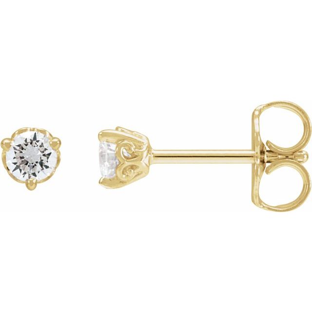 14K Yellow 1/5 CT Lab-Grown Diamond Scroll Earrings