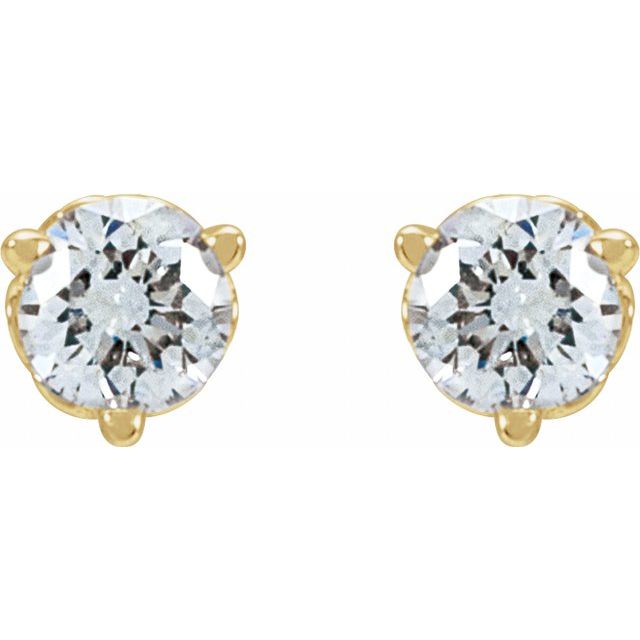 14K Yellow 1/3 CT Lab-Grown Diamond Scroll Earrings