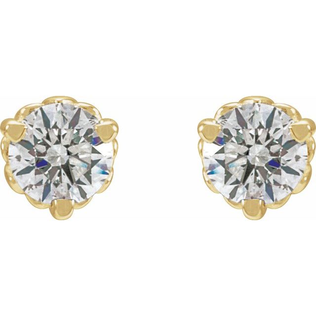 14K Yellow 1/3 CTW Lab-Grown Diamond Fleur-de-Lis Earrings