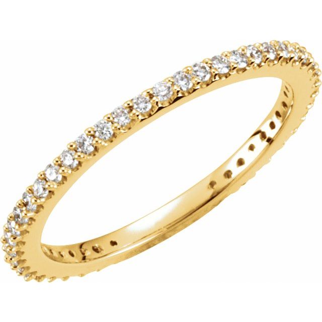 14k Yellow 1/3 Ctw Natural Diamond Stackable Ring