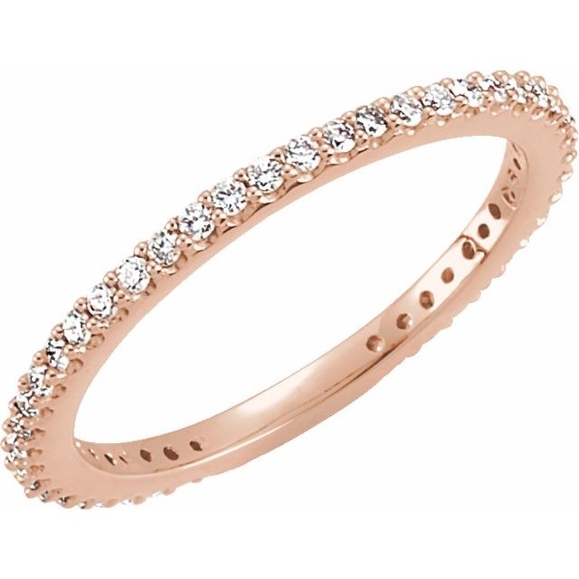 14k Rose 1/3 Ctw Natural Diamond Stackable Ring