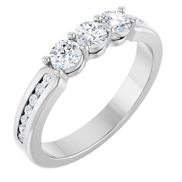 14K White 1/2 CTW Natural Diamond Anniversary Band