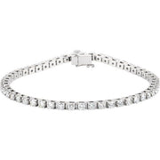 14K White 3 1/2 CTW Natural Diamond Line 7 1/4' Bracelet