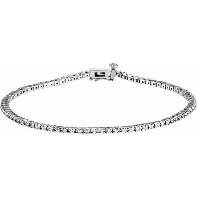 14K White 7/8 CTW Lab-Grown Diamond Line 7 1/4' Bracelet