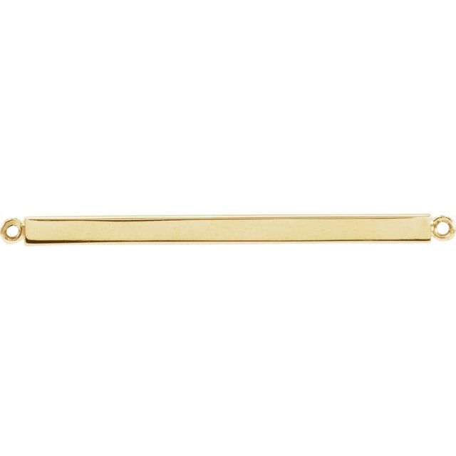 14K Yellow Engravable Four-Sided Bar Necklace Center