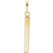 14K Yellow Engravable Four-Sided Bar Pendant