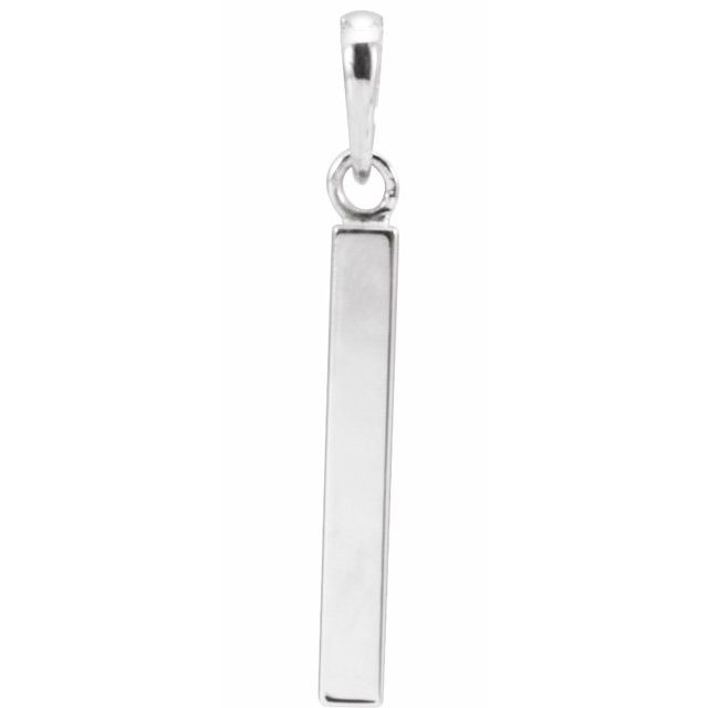 Sterling Silver Engravable Four-Sided Bar Pendant