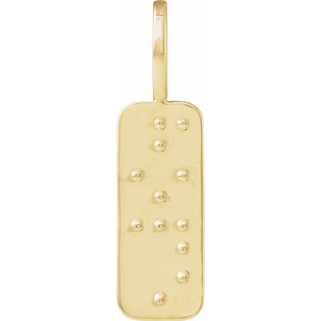14K Yellow Hope Braille Pendant