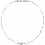 14K White Mama 6 1/2-7 1/2' Bracelet