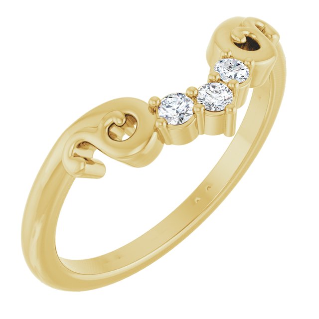 14K Yellow .08 CTW Lab-Grown Diamond Contour Band