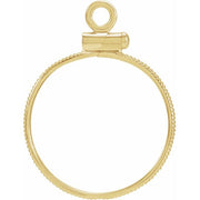 14K Yellow Coin Frame Bezel Dangle for 17.9x1.2 mm Coin