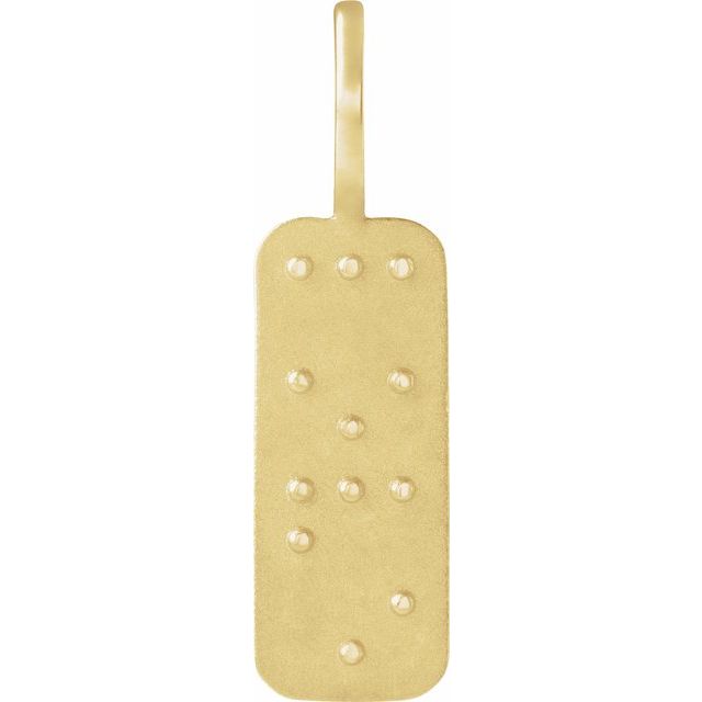 14K Yellow Love Braille Pendant