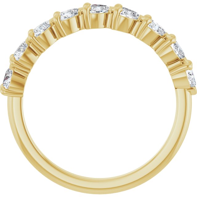 14k Yellow 9/10 Ctw Lab-grown Diamond Anniversary Band