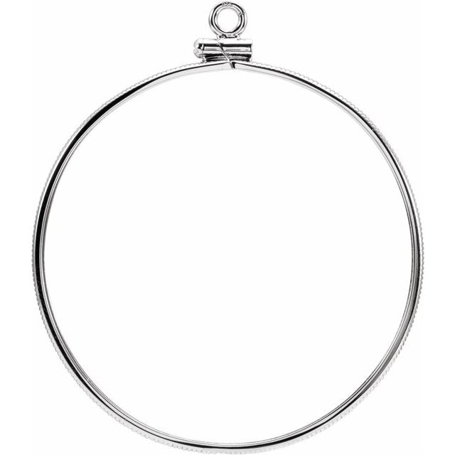 Sterling Silver Coin Frame Bezel Dangle for 39.7x2.8 mm Coin