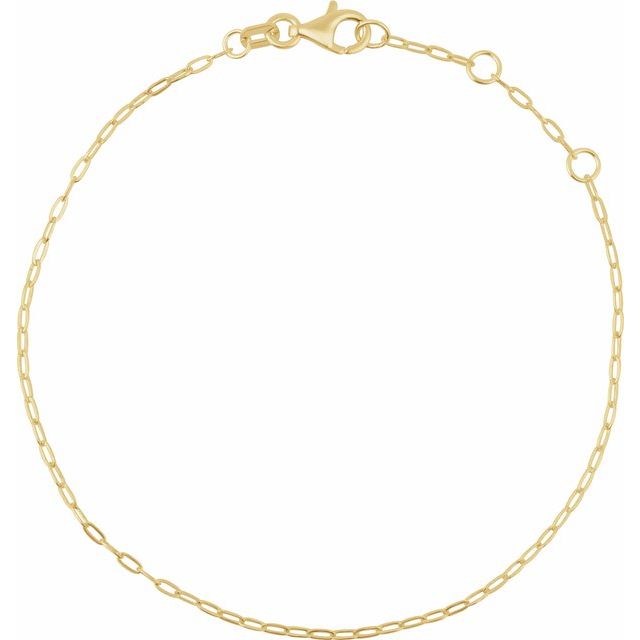 14K Yellow 1.25 mm Paperclip-Style 6 1/2-7 1/2' Chain