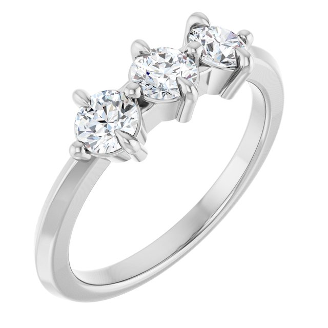 14K White 3/4 CTW Natural Diamond Anniversary Band