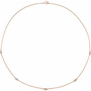 14k Rose 1/4 Ctw Lab-grown Diamond 5-station 18' Necklace