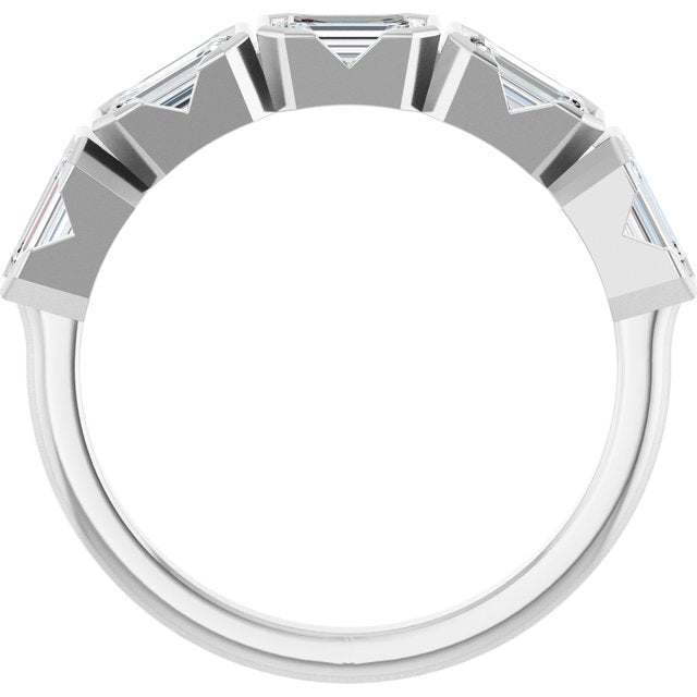 14k White 1 1/2 Ctw Lab-grown Diamond Anniversary Band