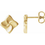 14K Yellow Swirl Earrings