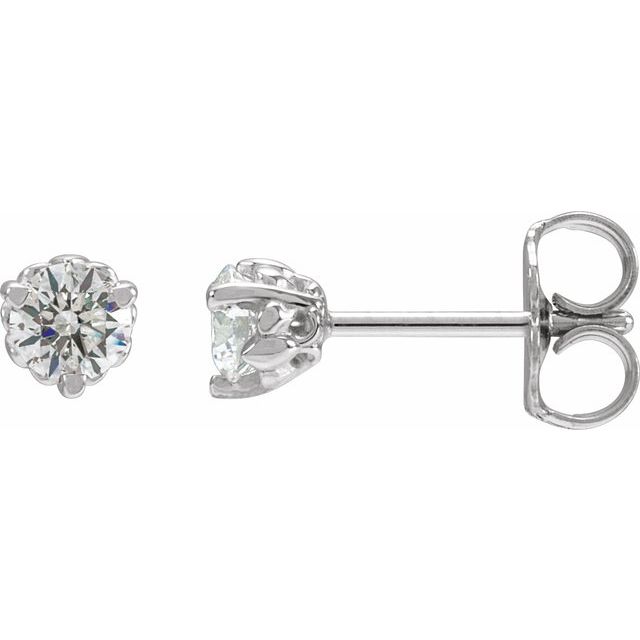14K White 1/3 CTW Lab-Grown Diamond Fleur-de-Lis Earrings