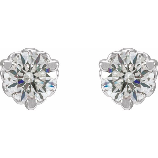 14K White 1/3 CTW Lab-Grown Diamond Fleur-de-Lis Earrings