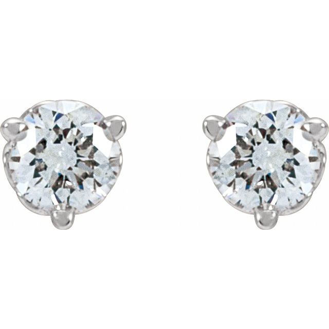 14K White 1/3 CT Lab-Grown Diamond Scroll Earrings