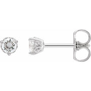 14K White 1/5 CT Lab-Grown Diamond Scroll Earrings