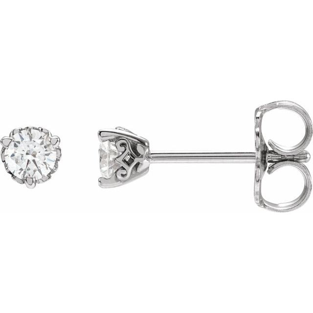 14K White 1/5 CTW Lab-Grown Diamond Vintage-Inspired Earrings