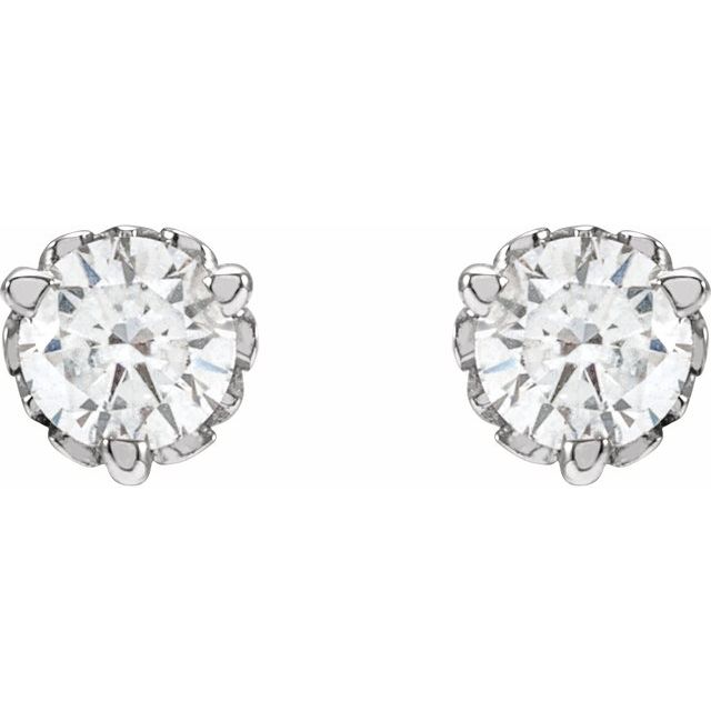 14K White 1/5 CTW Lab-Grown Diamond Vintage-Inspired Earrings