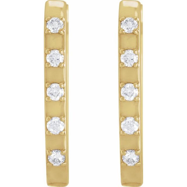 14K Yellow 1/8 CTW Natural Diamond 17.25 mm Hoop Earrings