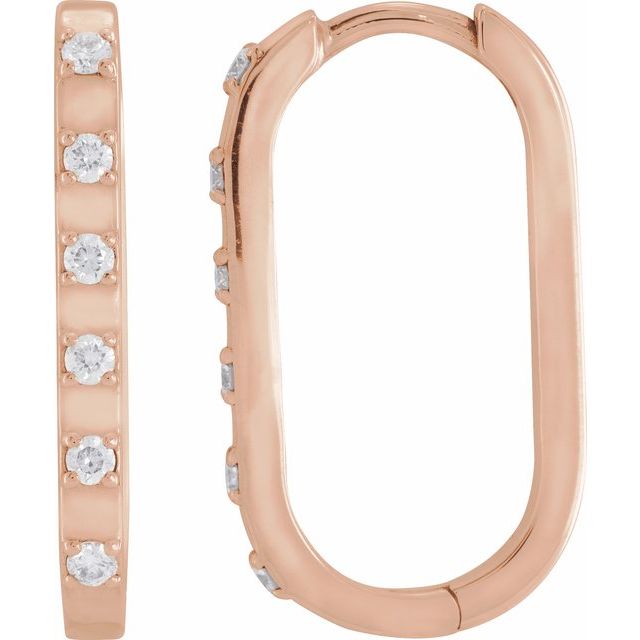 14K Rose 1/6 CTW Natural Diamond 19.5 mm Hoop Earrings