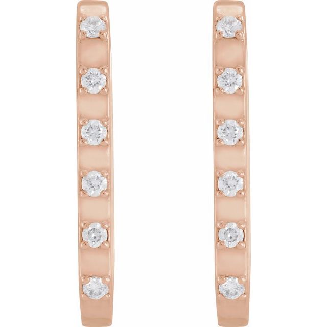 14K Rose 1/6 CTW Natural Diamond 19.5 mm Hoop Earrings