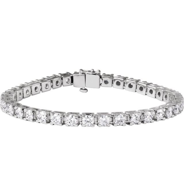 14K White 9 CTW Lab-Grown Diamond Link 7 1/4' Bracelet
