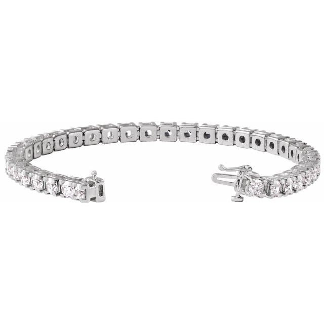 14K White 9 CTW Lab-Grown Diamond Link 7 1/4' Bracelet