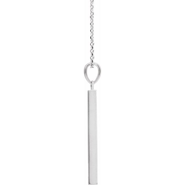 Sterling Silver Engravable Four-Sided Bar 16-18' Necklace