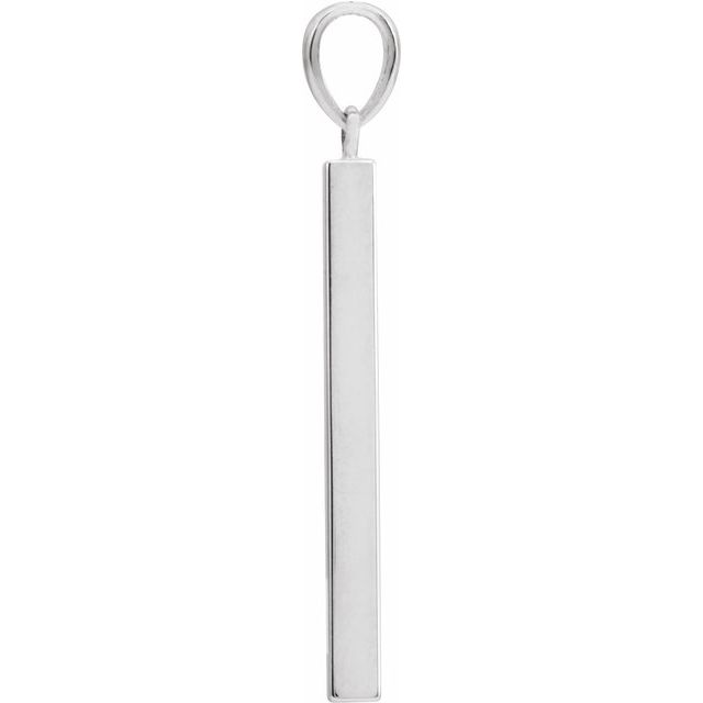 Sterling Silver Engravable Four-Sided Bar Pendant