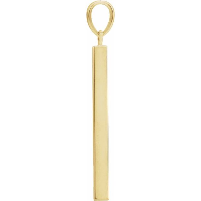 14K Yellow Engravable Four-Sided Bar Pendant