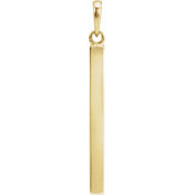 14K Yellow Engravable Four-Sided Bar Pendant